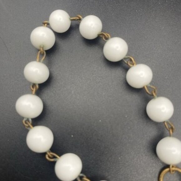 Vtg Glass Bead Charm Bracelet Basket Lemon Flower Novelty Italian or Japan 1950s - Picture 6 of 12